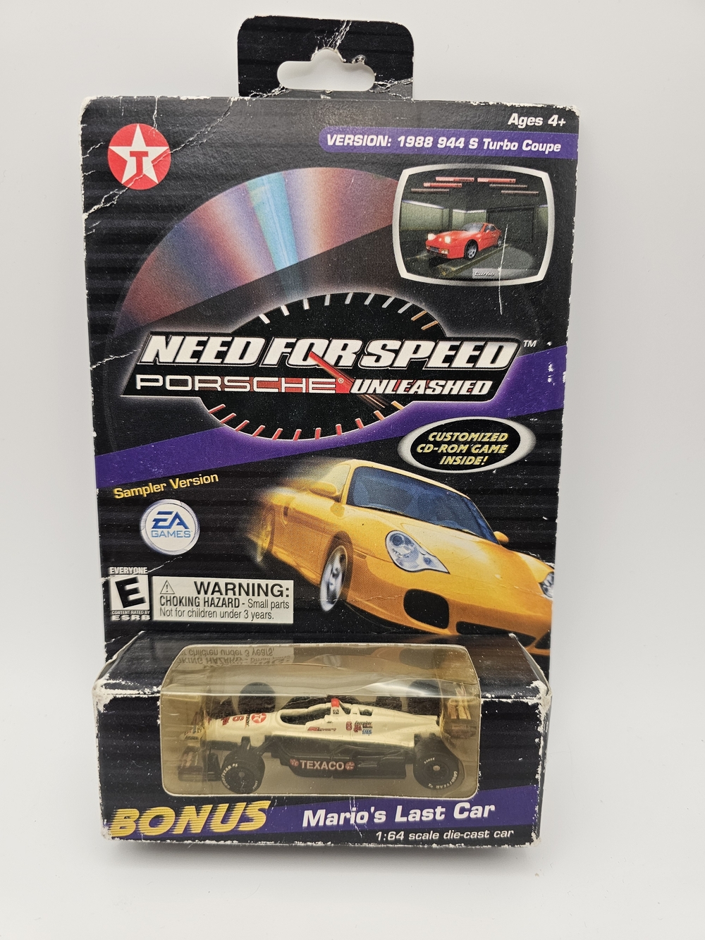 Texaco Need For Speed Bonus Mario's Last Car #8 CD ROM game '88  Turbo 1:64  NIP